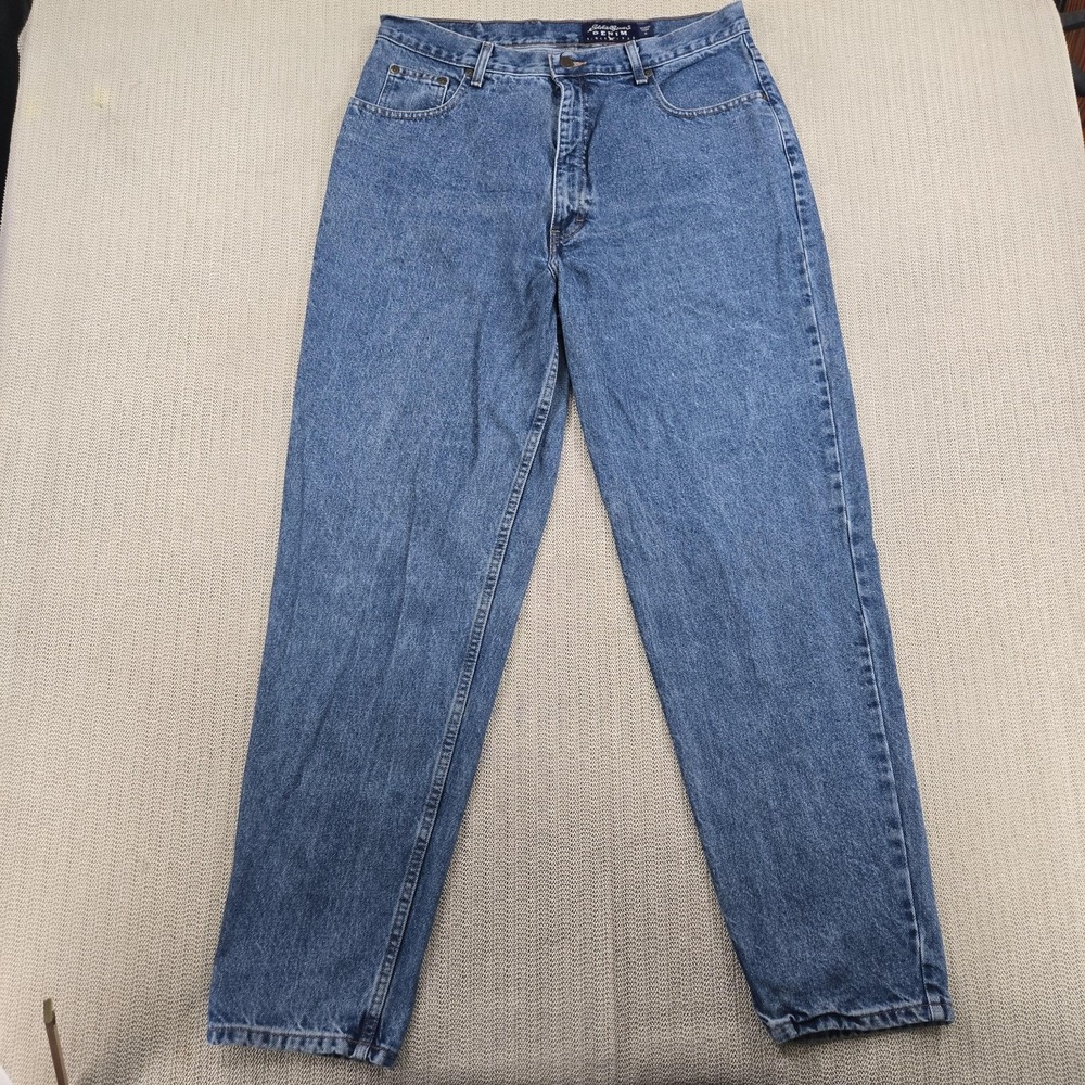 Eddie Bauer Denim Jeans Womens 16 Blue High Rise Tapered Classic Fit Medium Wash